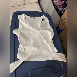 Tresics White Wrap Tank Top